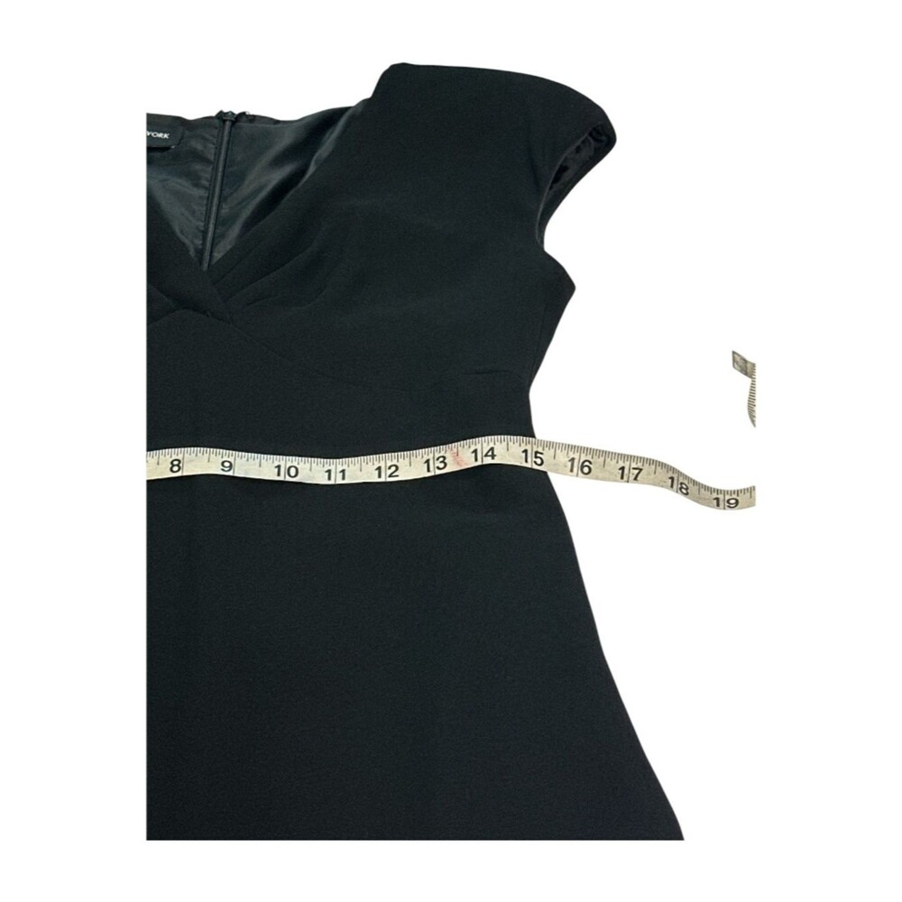Jones New York Dress 6 Black Twist Front Tea Length Dress - Picture 6 of 8
